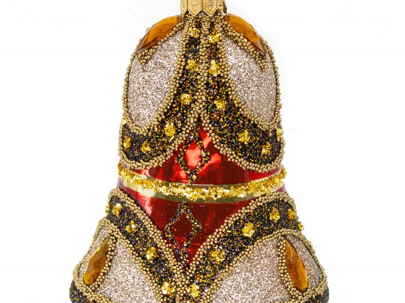 Royal Things Polish Glass Art Christmas Bauble Ball Glorious Graham Bell Gold Red Pga B 4140