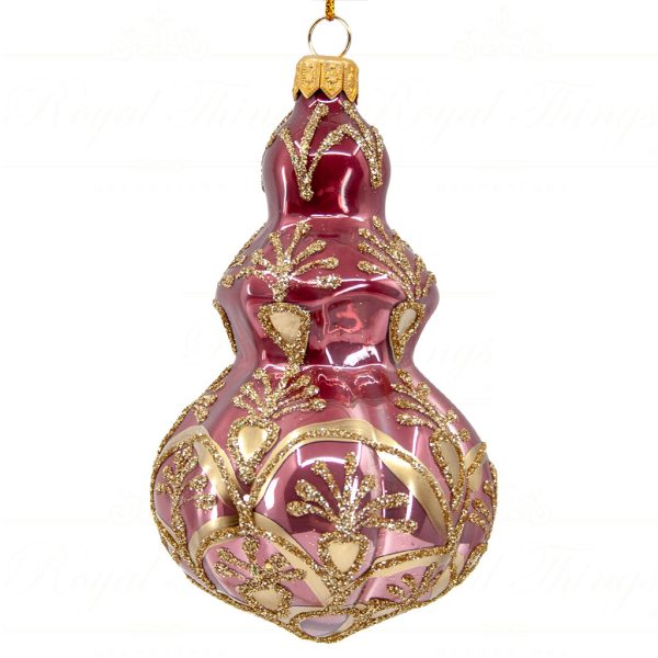 Royal Things Polish Glass Art Christmas Bauble Ball Marvelous Maisel Scepter Pink Gold Pga B3132