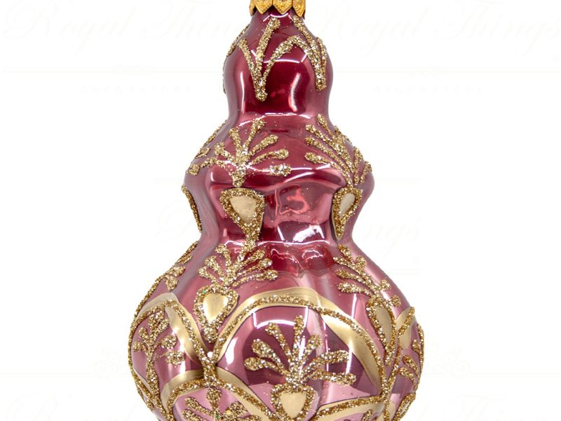 Royal Things Polish Glass Art Christmas Bauble Ball Marvelous Maisel Scepter Pink Gold Pga B3132