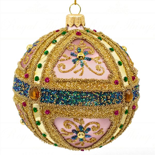 Royal Things Polish Glass Art Christmas Bauble Ball Radiant Riley Oldpink Gold Green Pga B 4112