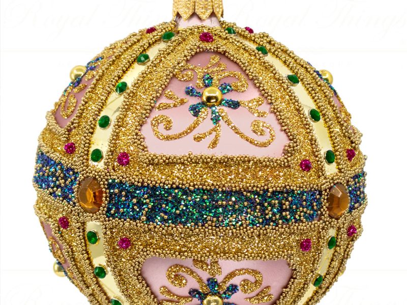 Royal Things Polish Glass Art Christmas Bauble Ball Radiant Riley Oldpink Gold Green Pga B 4112