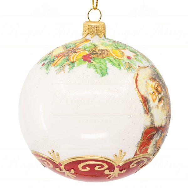 Royal Things Polish Glass Art Christmas Bauble Ball Santa S Tradition Gifts Wit Red Gold Pga B 4108 Back