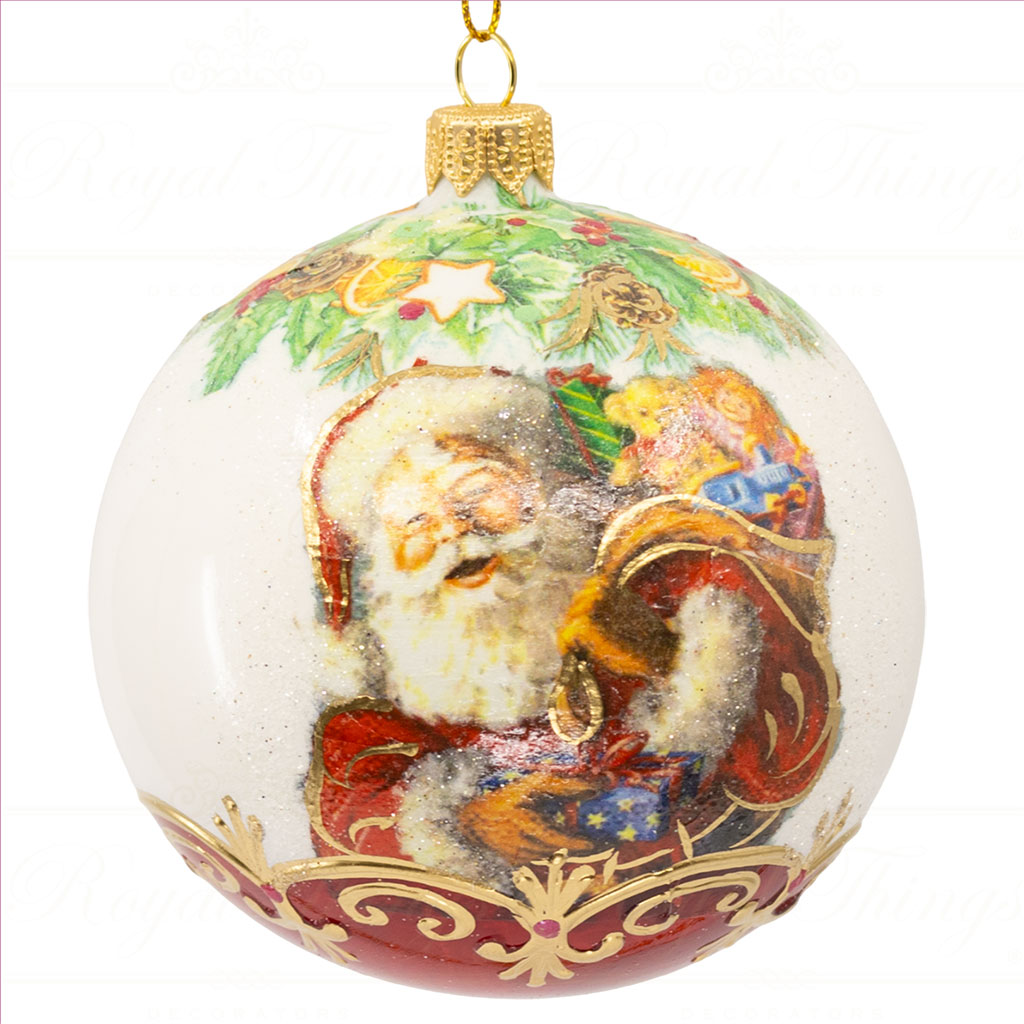 royal things polish glass art christmas bauble ball santa s tradition gifts wit red gold pga b 4108 front Royal Things Polish Glass Art Christmas Bauble Ball Santa S Tradition Gifts Wit Red Gold Pga B 4108 Front