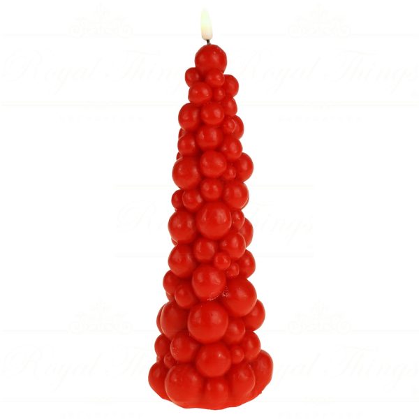 Werner Voss Led Candles Wax Bubble Christmas Ball Tree Candle Red Wv 54150