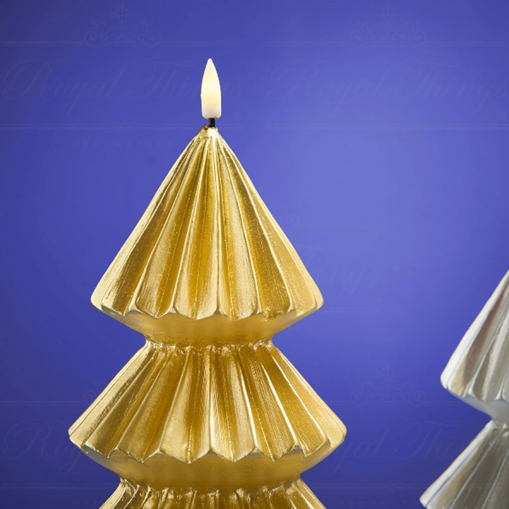 werner voss LED Candles wax christmas tree candle gold wv 55694 closeup Werner Voss Led Candles Wax Christmas Tree Candle Gold Wv 55694 Closeup