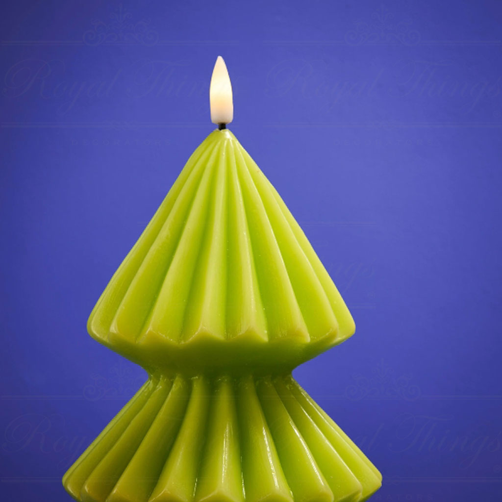 werner voss LED Candles wax christmas tree candle green wv 55688 closeup Werner Voss Led Candles Wax Christmas Tree Candle Green Wv 55688 Closeup