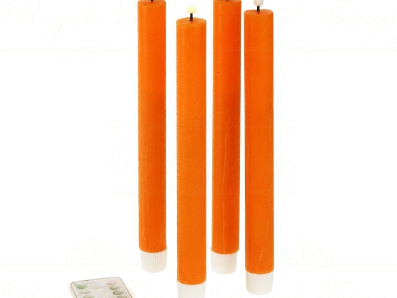 Werner Voss Led Candles Wax Taper Candle Bright Orange Inclusive Remote Control Dimmable Wv 53721