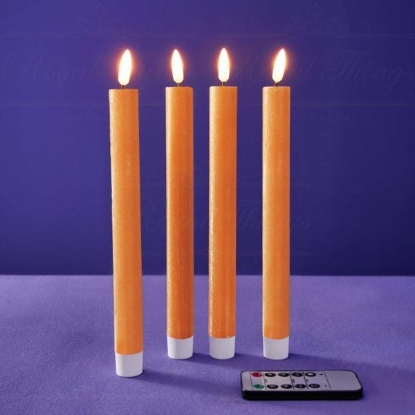 Werner Voss Led Candles Wax Taper Candle Bright Orange Inclusive Remote Control Dimmable Wv 53721 Lifestyle