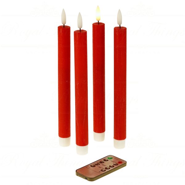 Werner Voss Led Candles Wax Taper Candle Bright Red Inclusive Remote Control Dimmable Wv 53719