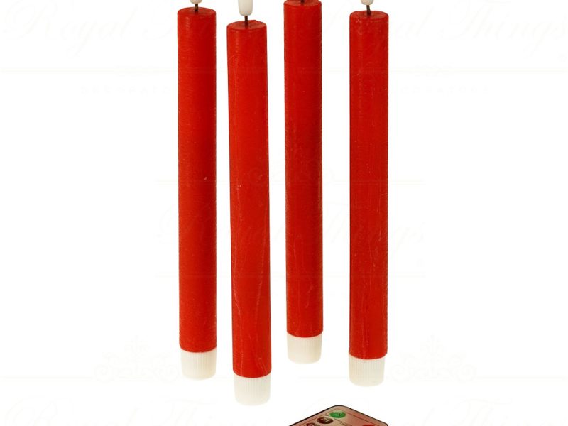 Werner Voss Led Candles Wax Taper Candle Bright Red Inclusive Remote Control Dimmable Wv 53719