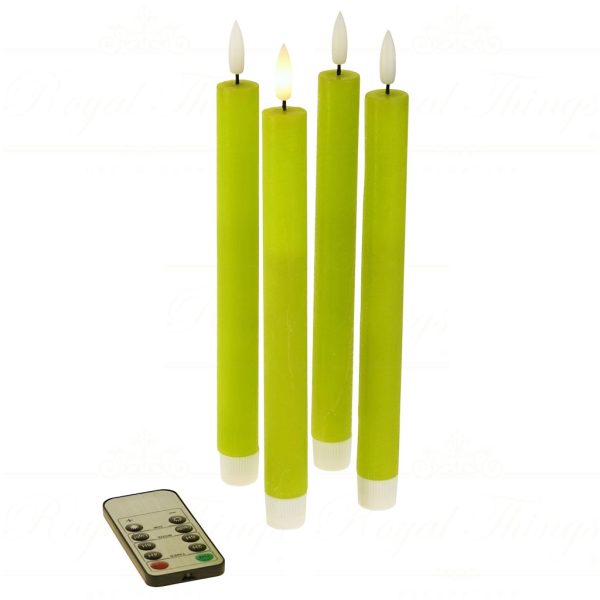 Werner Voss Led Candles Wax Taper Candle Green Inclusive Remote Control Dimmable Wv 53720