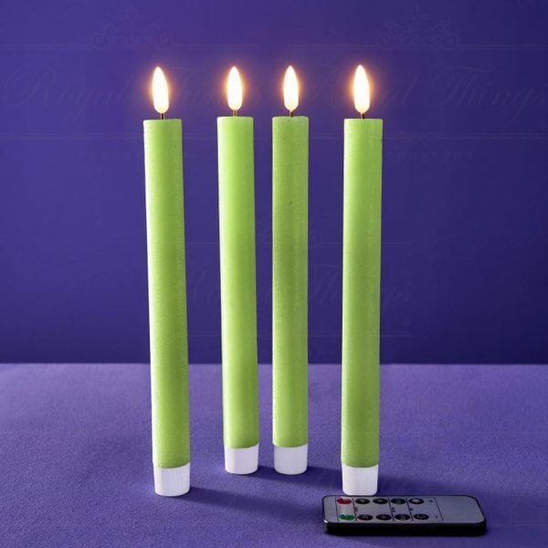 Werner Voss Led Candles Wax Taper Candle Green Inclusive Remote Control Dimmable Wv 53720 Lifestyle