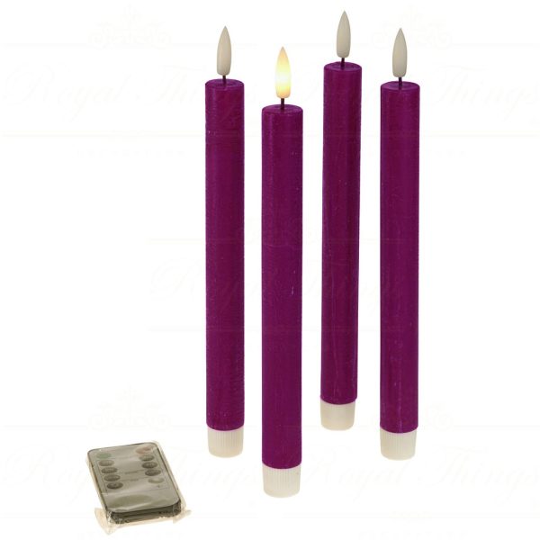 Werner Voss Led Candles Wax Taper Candle Purple Inclusive Remote Control Dimmable Wv 53723