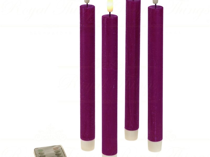 Werner Voss Led Candles Wax Taper Candle Purple Inclusive Remote Control Dimmable Wv 53723