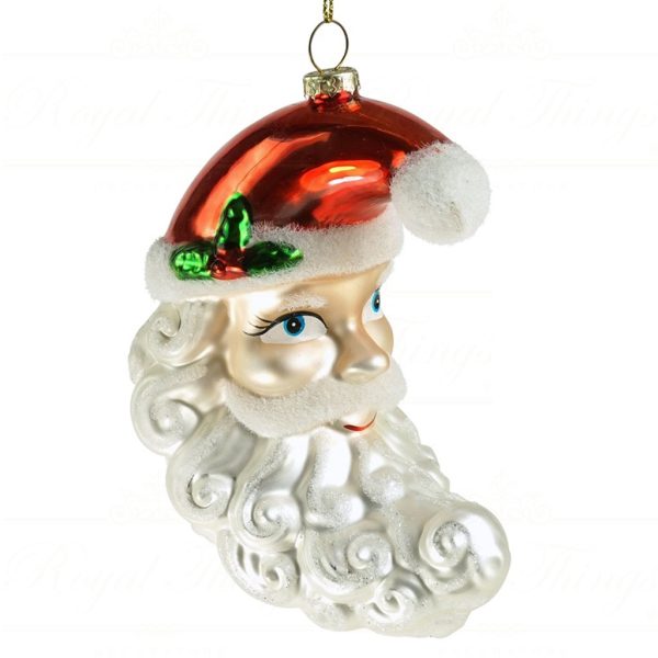 Werner Voss Glass Christmas Ornaments Santa Moon Red White Wv 53774